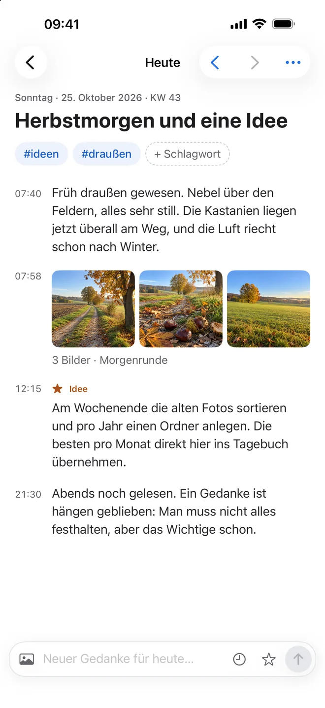 Dusk am iPhone: die heutige Seite