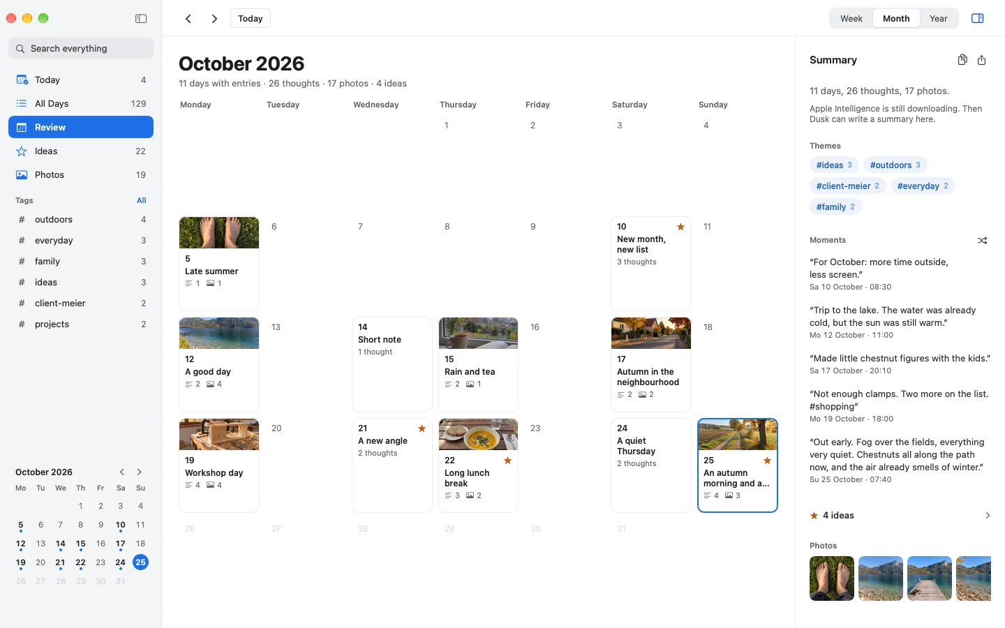 A month in Review on the Mac
